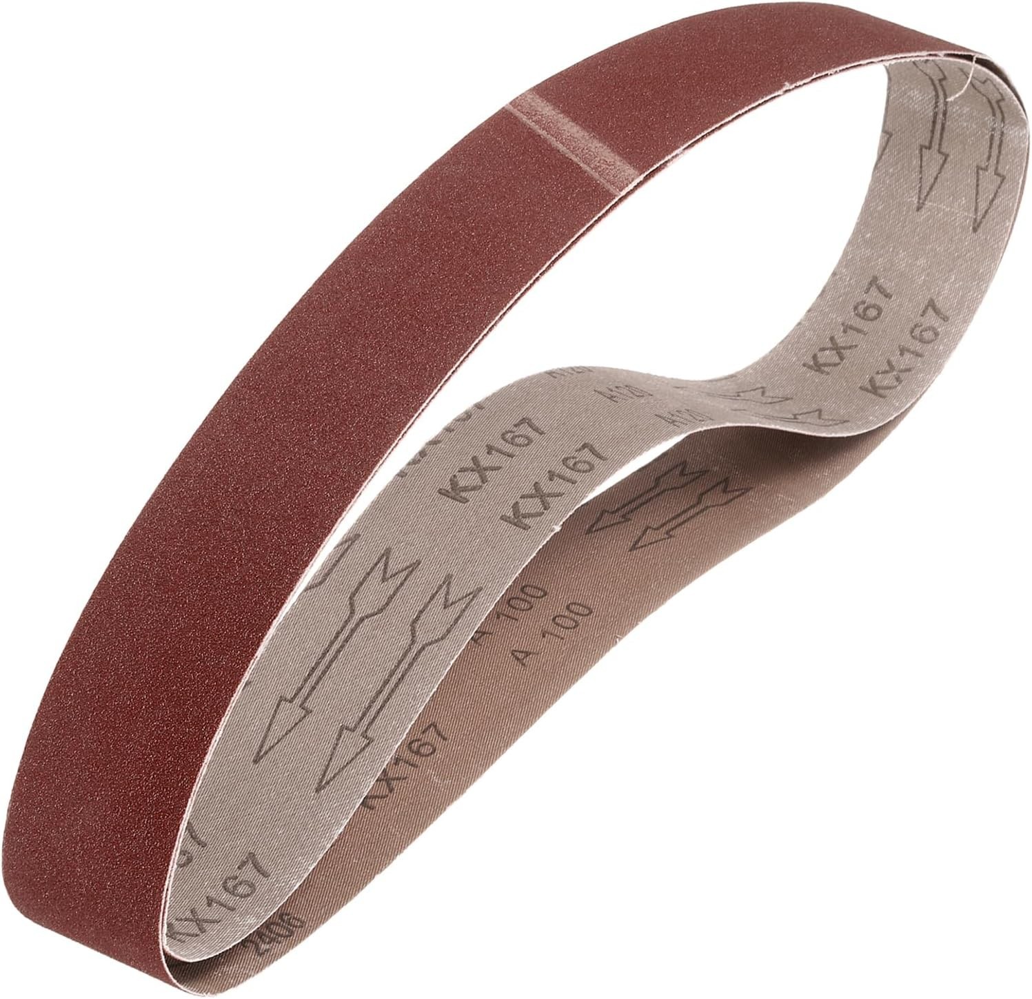 2 Pcs 1 x 42 Inch 100 Grit Aluminum Oxide Sanding Belts for Precision Sanding