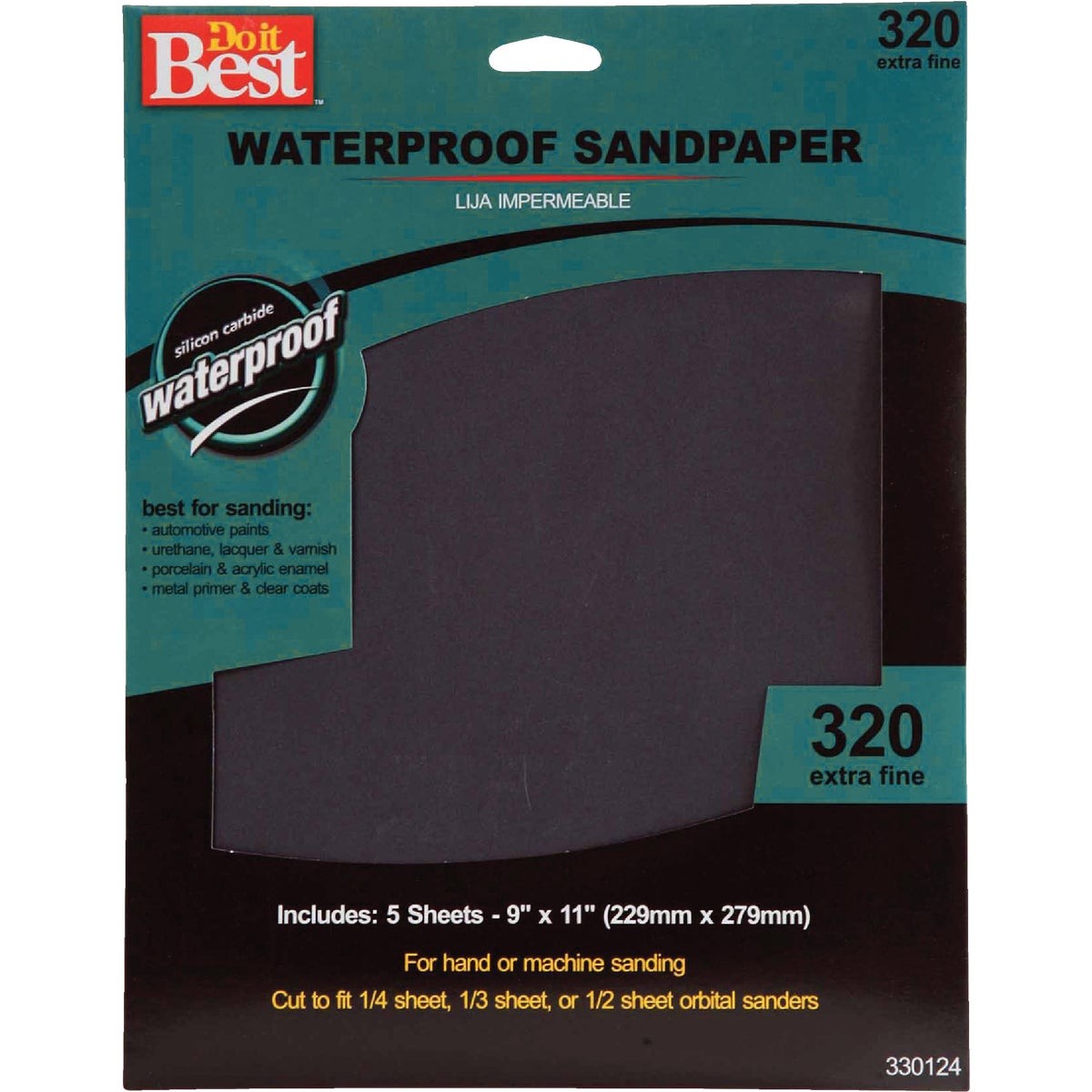 Do it Best Waterproof 9 In. x 11 In. 320 Grit Extra Fine Sandpaper (5-Pack) SIM