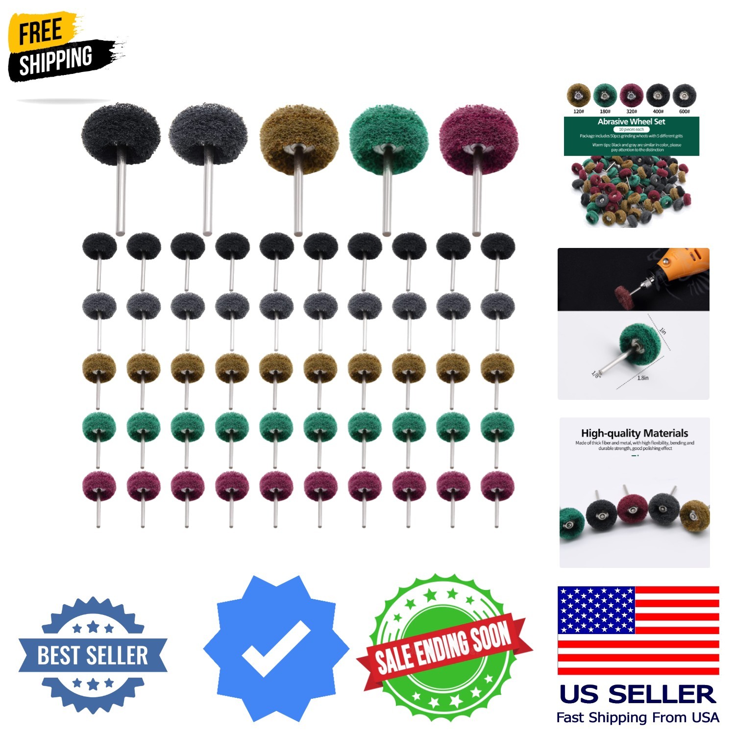 50/100/200pcs Abrasive Wheel, 1″ Buffing Polishing Wheels, Metal Polishing Co…