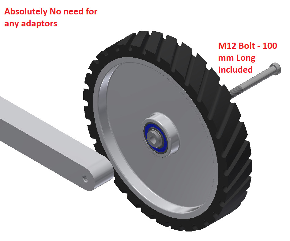 250mm -10″ Belt Grinder Contact Wheel Serrated Rubber-50 mm Wide -1 Min Mounting