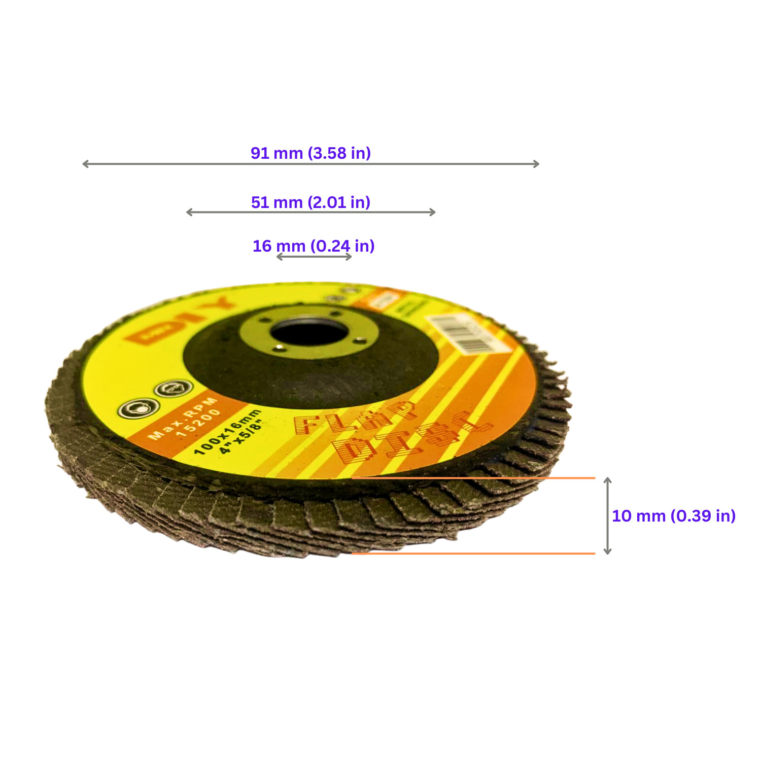 4-inch Flap Sanding Disc Type Wheel Grinding Medium Grit A 120# (Pack of 2 pcs)