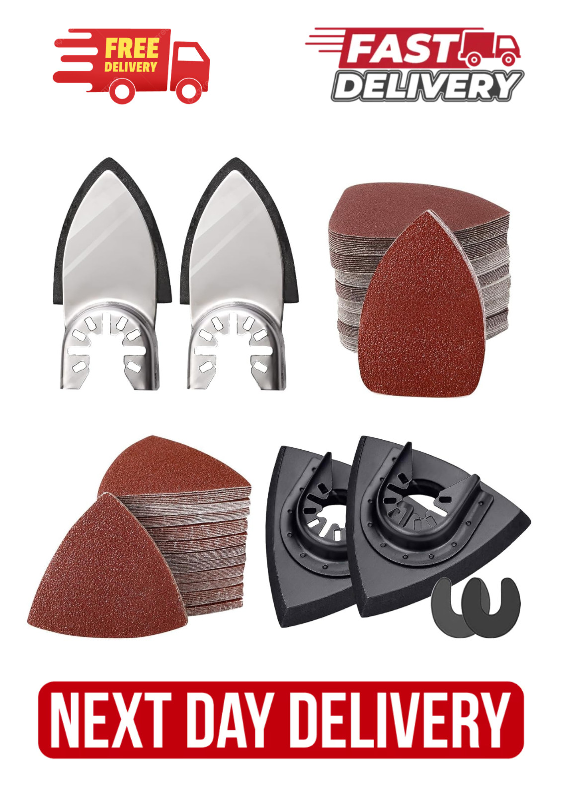 206Pcs Oscillating Tool Detail Sanding Pads Kit 2Pcs Triangle Sanding Pads 2Pc