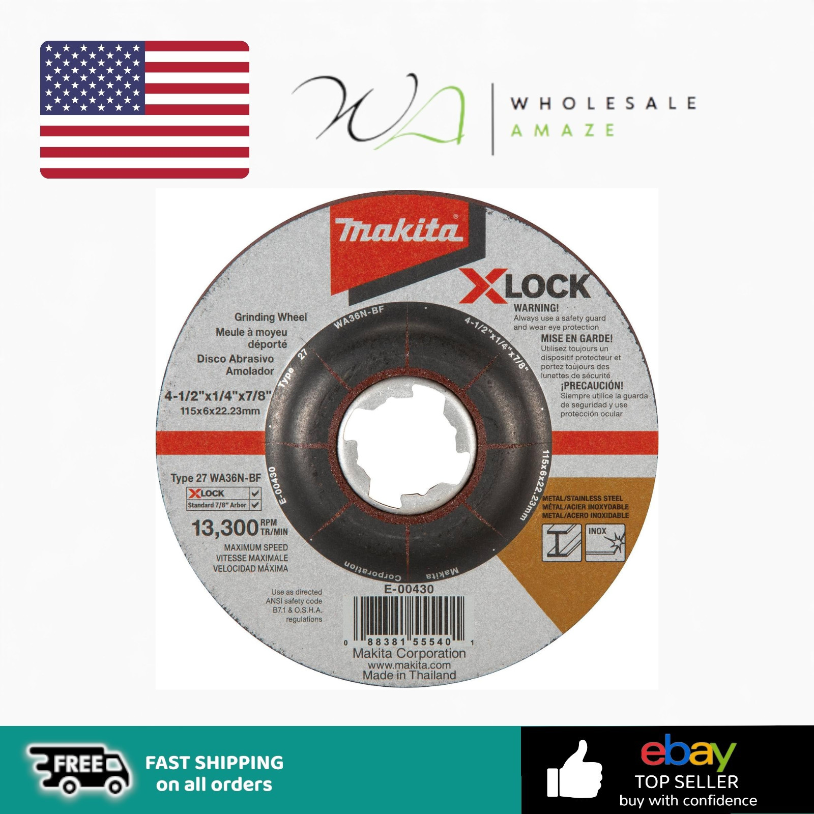 Makita- ‎E-00430-Lock Grinding Wheel 115mm WA36N