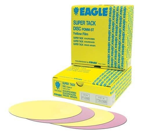 Eagle Yellow-Film 6 Inch Super-Tack Sanding Discs No Hole 50 Pack Choose Grit