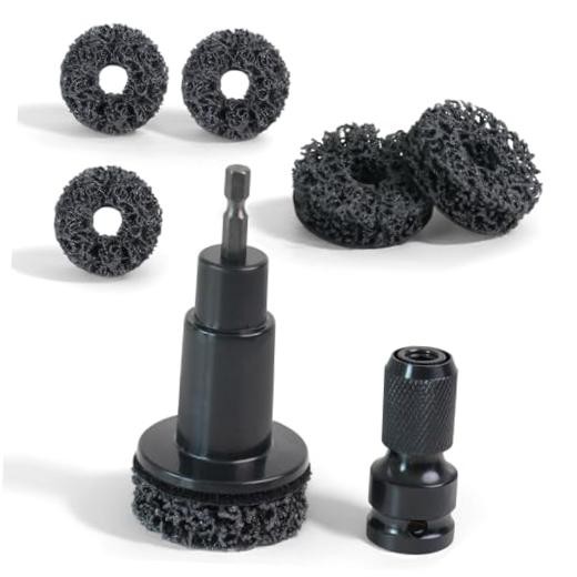 Wheel Hub Cleaning Tool Kit – 5PCS Brake Dust & Rust Removal Brush Set – Black