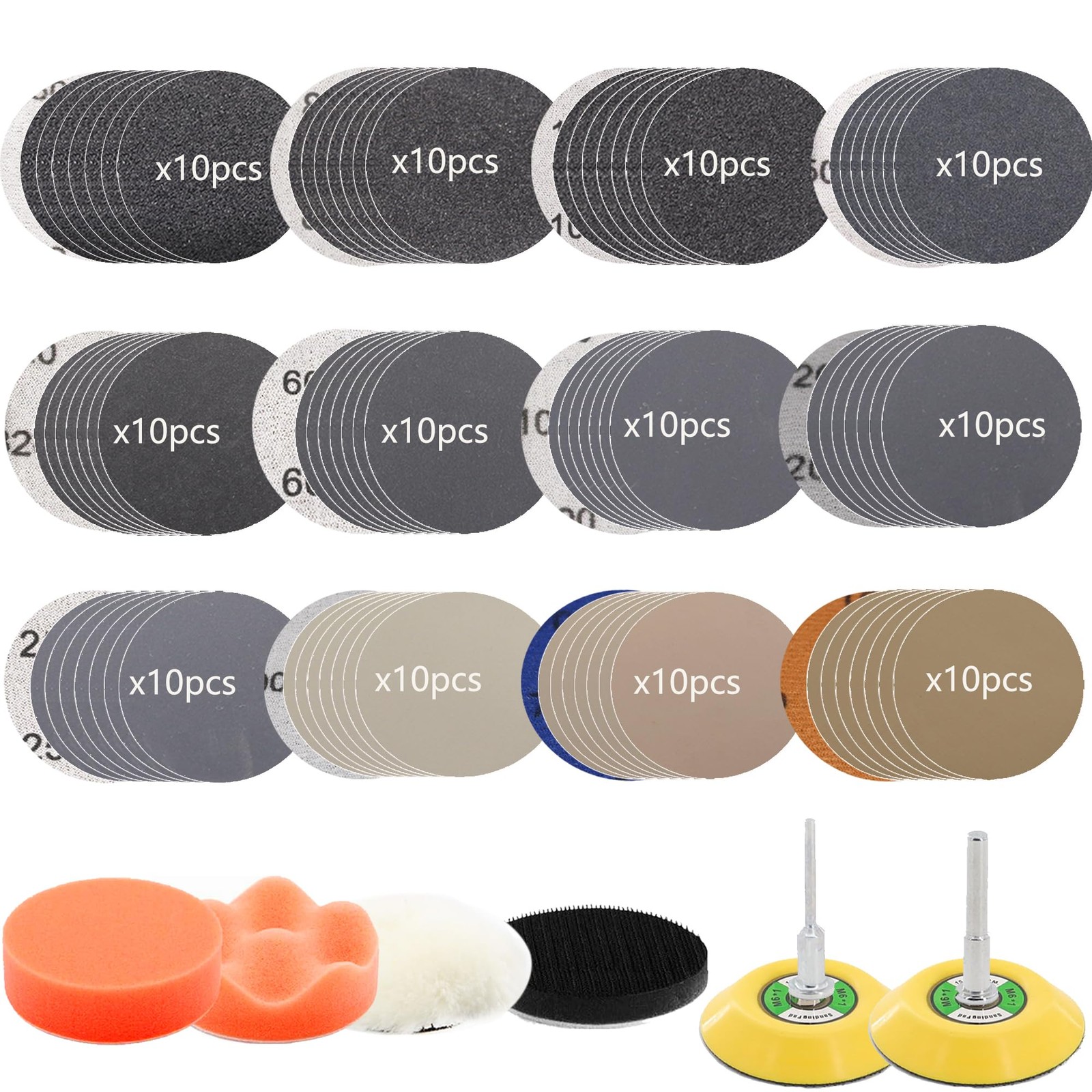 3 Inch Sanding Discs Drill Sanding Attachment Headlight Restoration Kit 60-10…