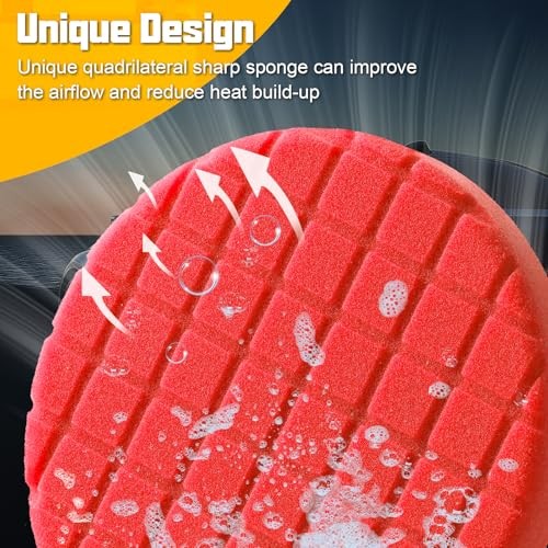 6 Inch Buffing Polishing Pads, 3Pcs Ultra-Light Polishing Pad 6.5 – Inch Red