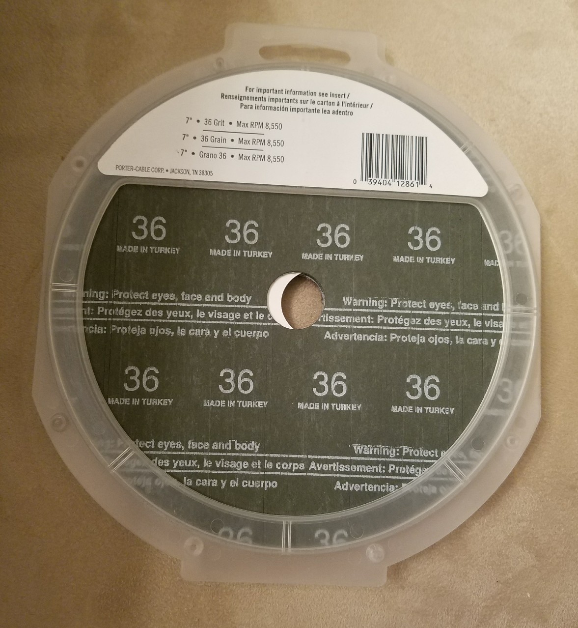 PORTER CABLE 53191 PACK OF 3 PZ 7″ FIBER DISCS GRIT 36
