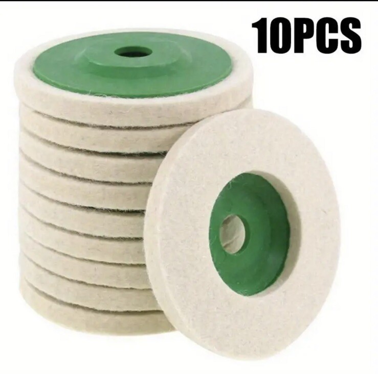 10 PACK 100mm Wool Polishing Pads Wheel Buffing Cleaning Tool FREE SHIPPING