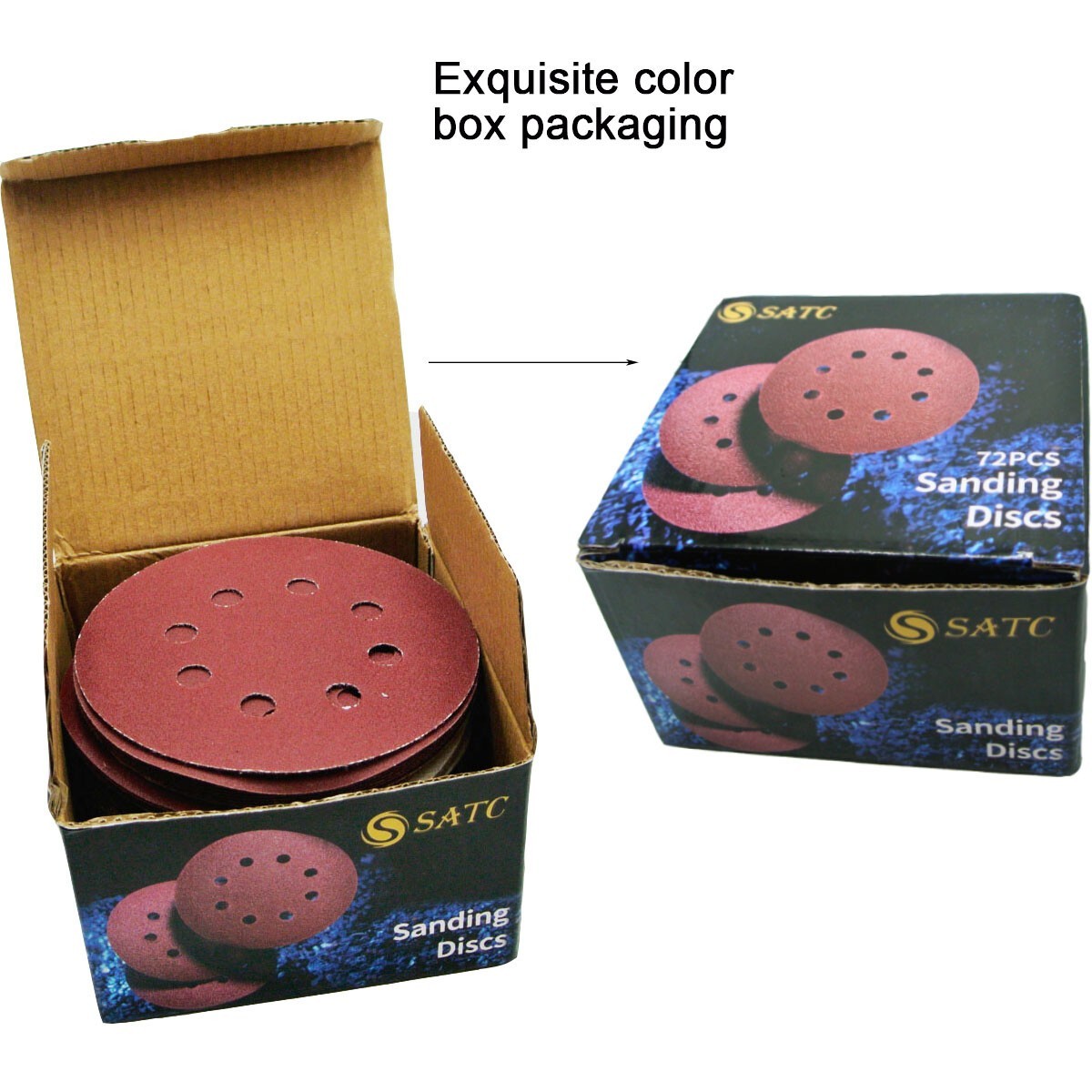 125mm 5 inch 8 Hole Sanding Discs 40 60 80 120 240 320 Grit Orbital Sander Pad