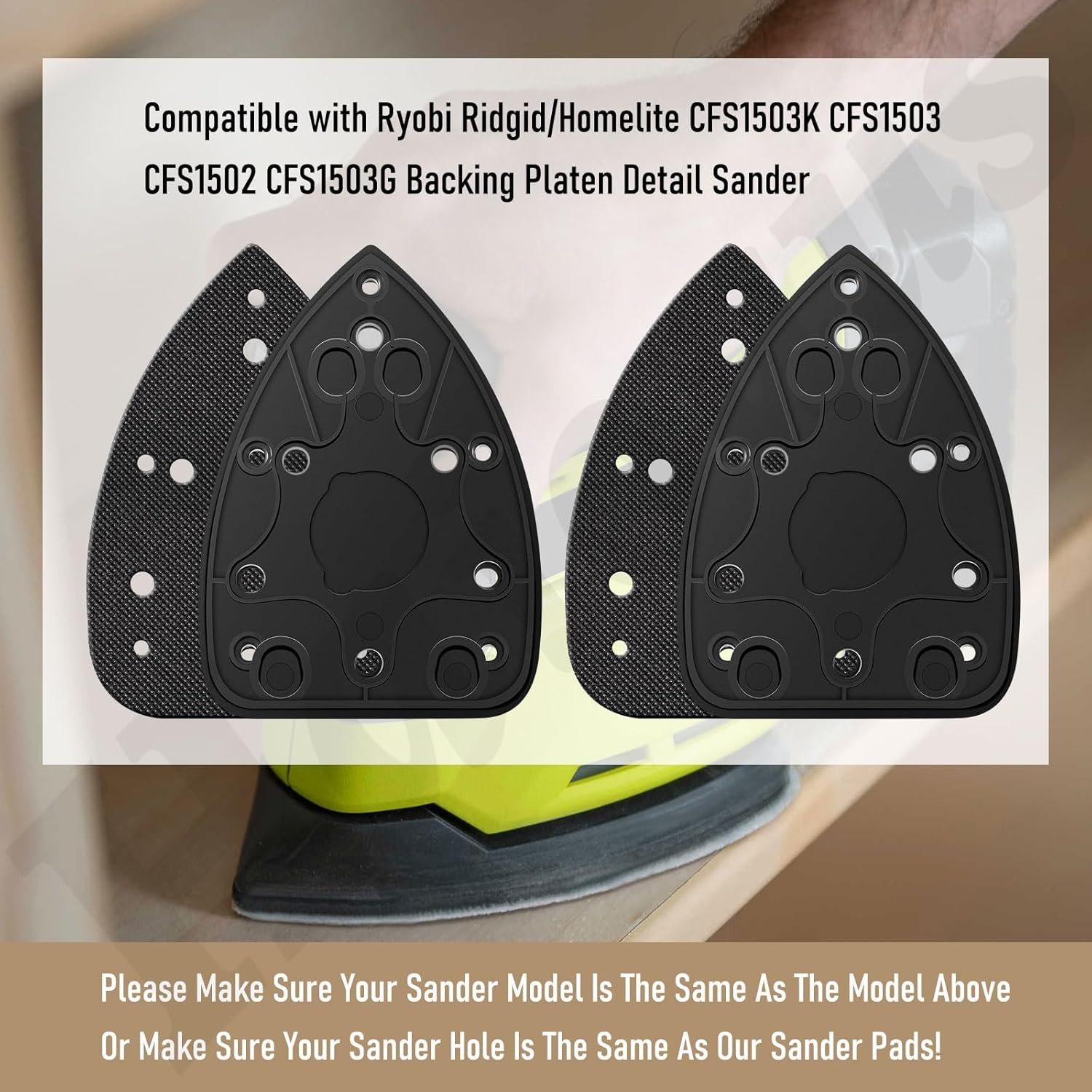 2 PACK 039065005001 MOUSE SANDER REPLACEMENT PADS FOR RYOBI FOR RIDGID W