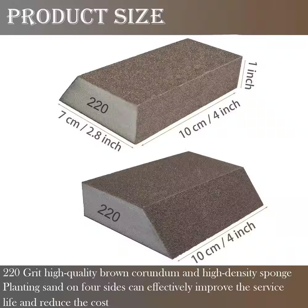 8-Pack Assorted Grit Sanding Sponge Kit-60/80/120/220 Coarse to Fine, Washable &