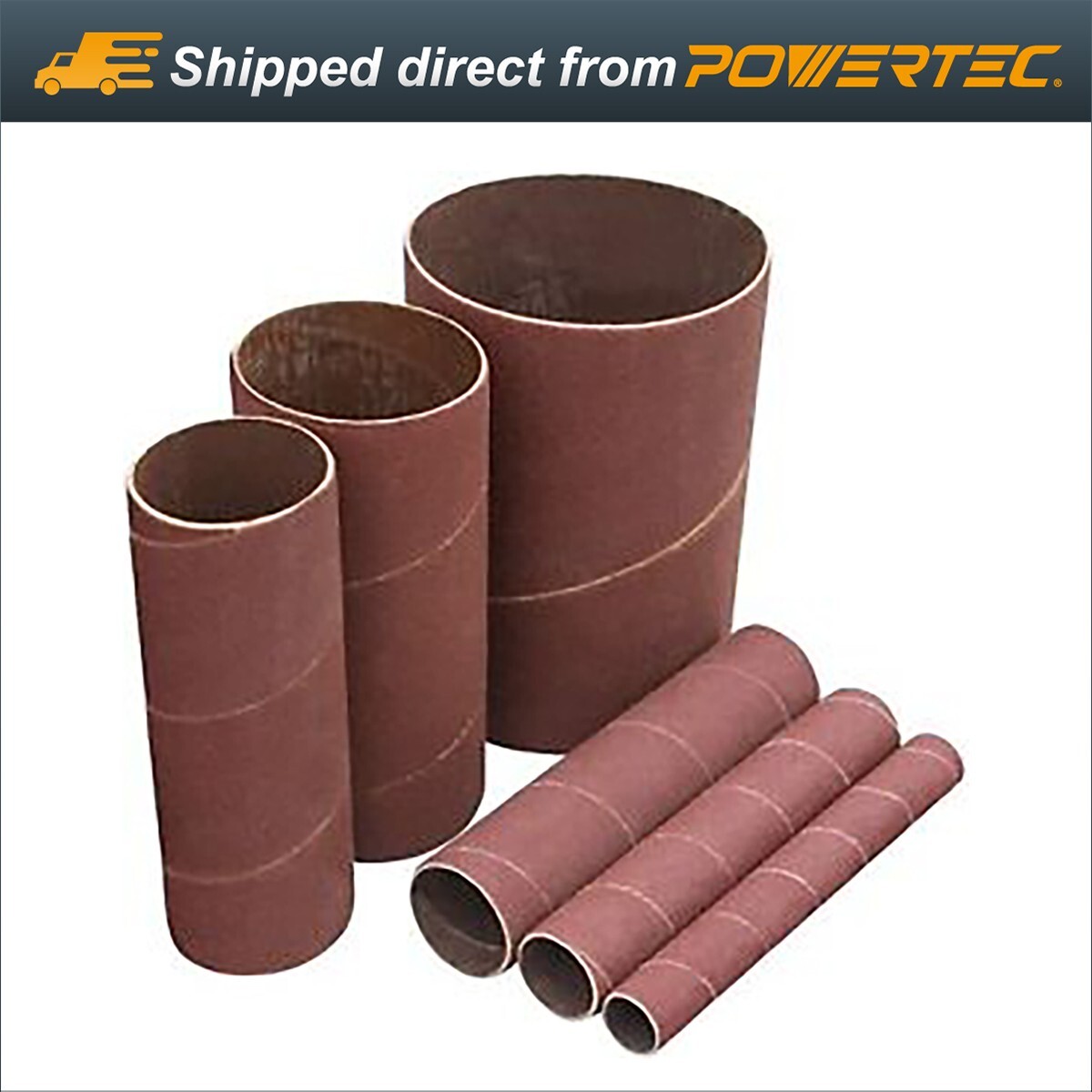 POWERTEC4.5″ length x 6 different Diameter Sanding Sleeves 80 Grit (11204)