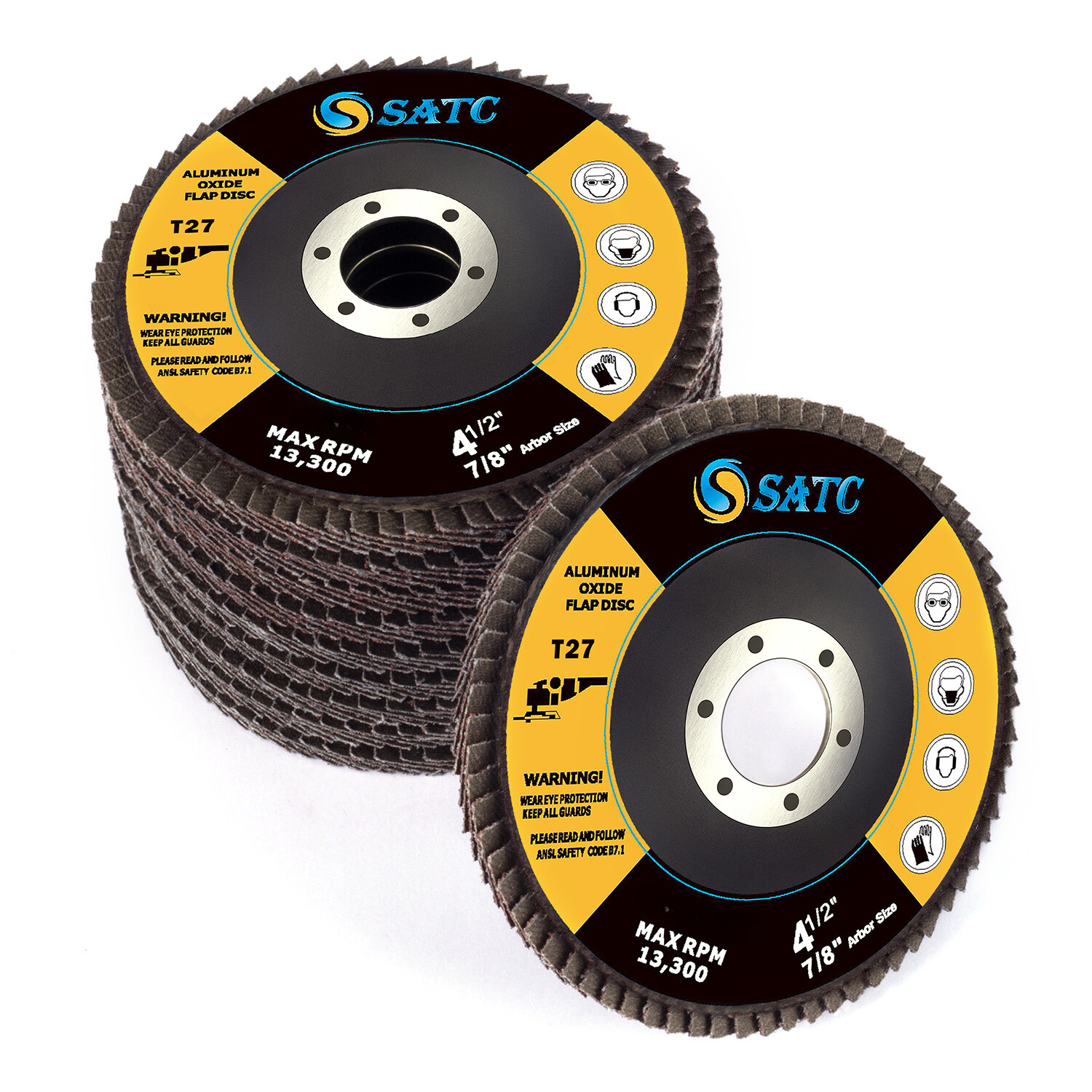 20PCS 4.5×7/8″ Aluminum Oxide Flap Disc 60 Grit T27 Flap Wheel For Wood Metal