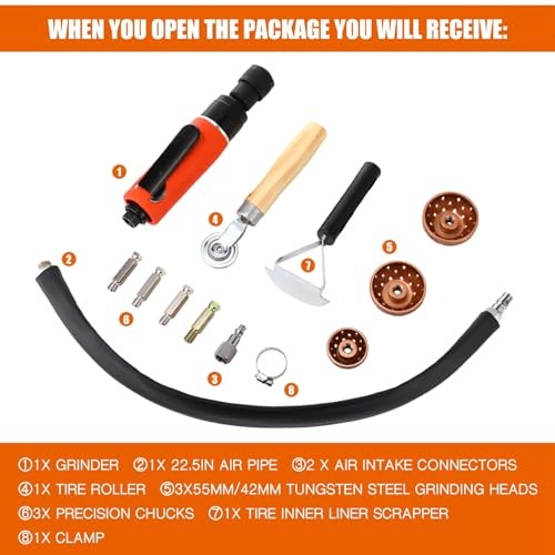 Air Tire Repair Polish Patch Tools Tire Repair Set Include 2500rpm Low Speed