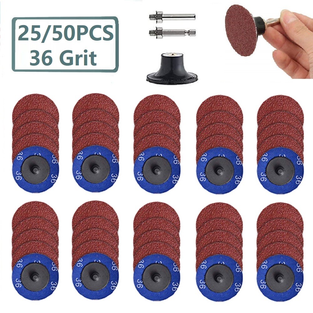 2 inch 50mm Quick Change Disc Roll Lock R-Type Die Grinder Sanding Pad 36 Grit