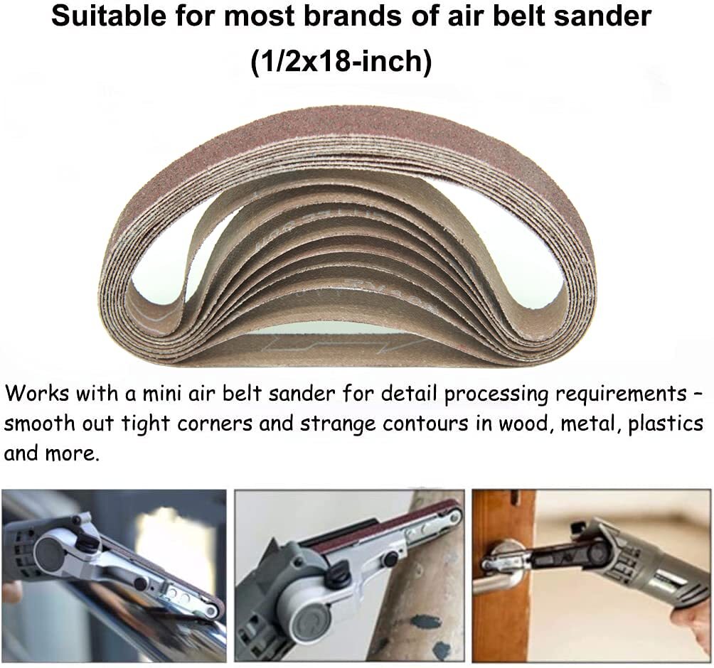 1/2 X 18 Inch Aluminum Oxide Sanding Belt 30pcs Sanding Belt Set 6 Of Each 80/12