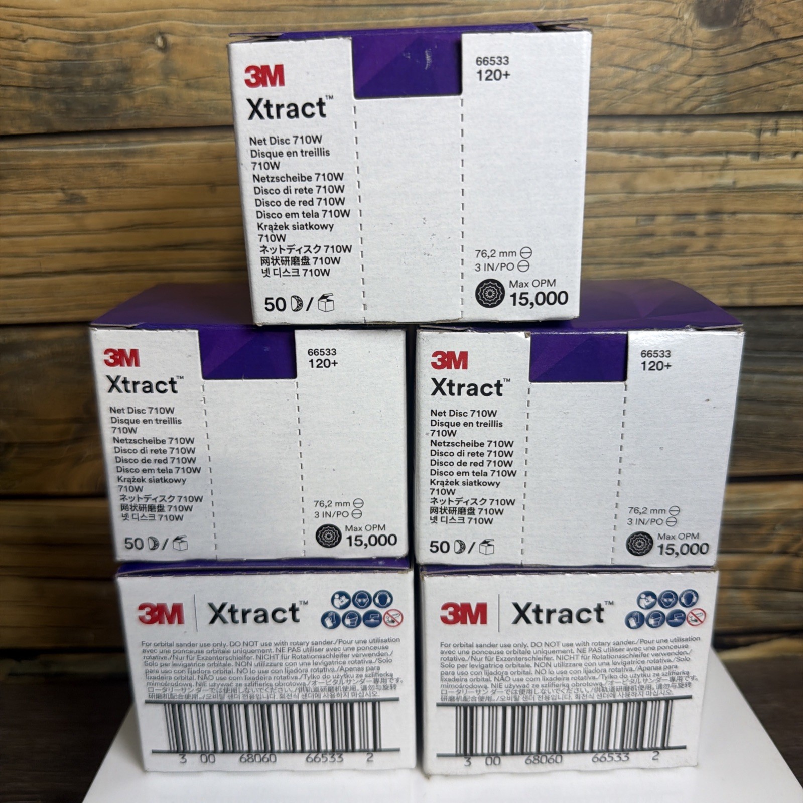 3M 710W 120+ Xtract 3″ Net Sanding Discs 66533, 50 Pack (Lot Of 5) = 250 Disks