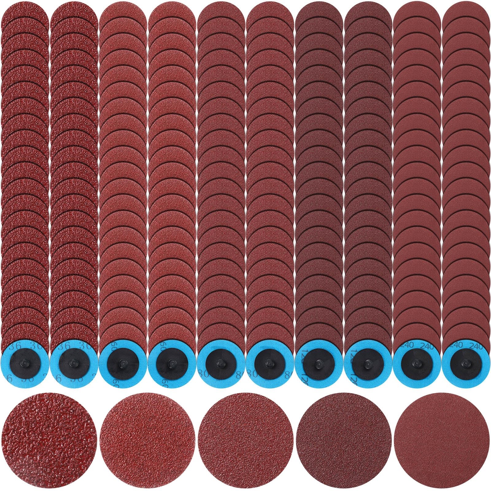 250 Pcs Mix Discs Set 36 60 80 120 240 Grit 2 Inch Sanding Discs Die Grinder …