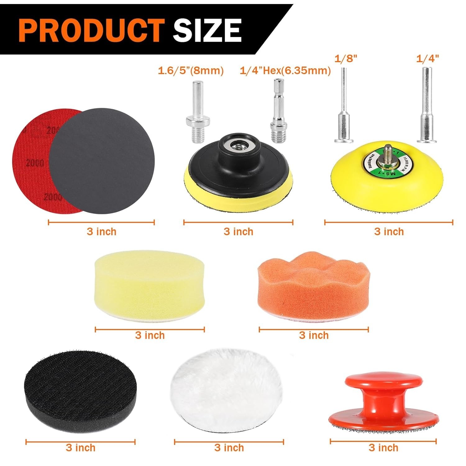 Sanding Disc Kit 133PCS Polishing Headlight Restoration Buffing Pads