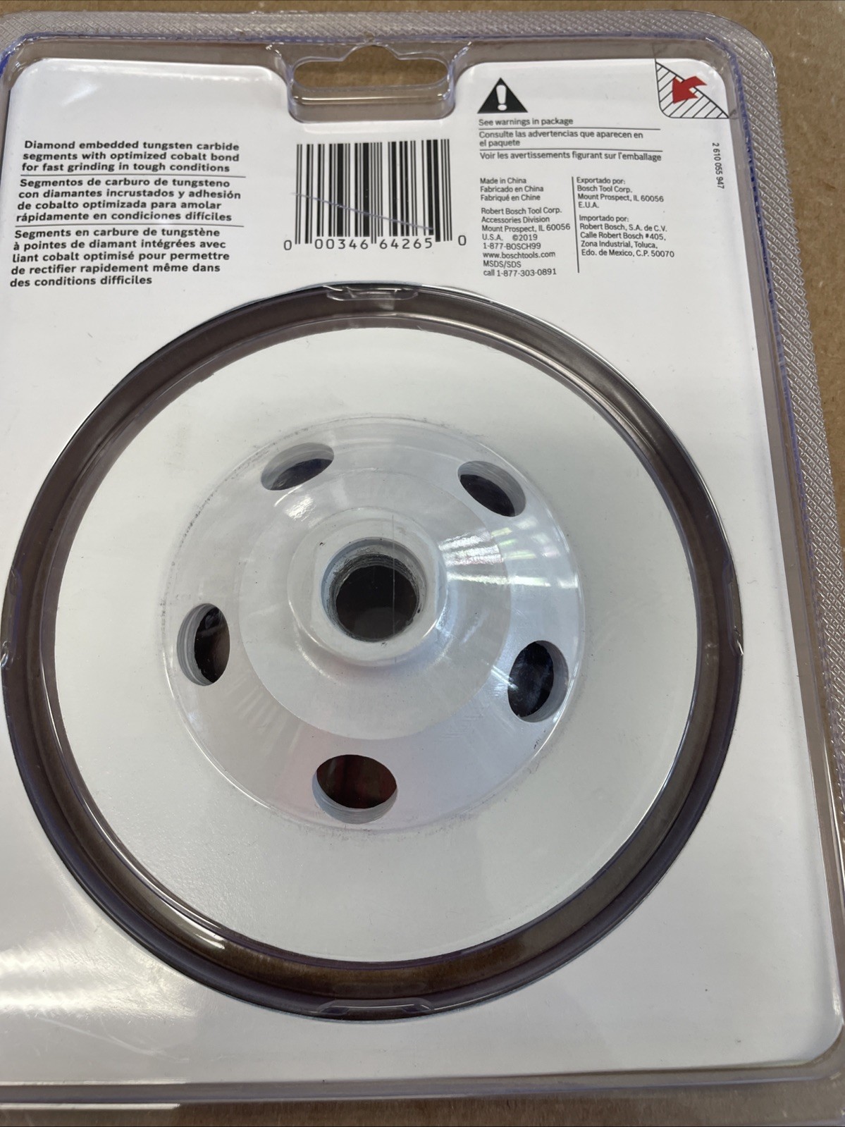 Bosch DC4510HD 4.5″ Segmented Diamond Cup Grinding Wheel with 5/8″ Arbor – NEW!