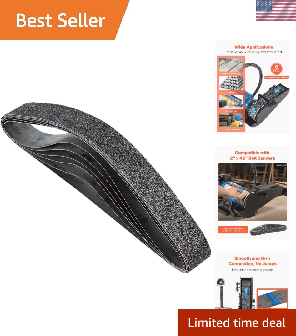 Assorted Grit 2×42 Sanding Belts: Perfect for Knife Sharpening & Metalworking