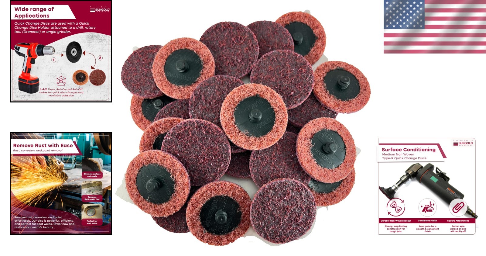 Versatile 25 Count 2-Inch Quick Change Aluminum Oxide Discs for Metal Finishing