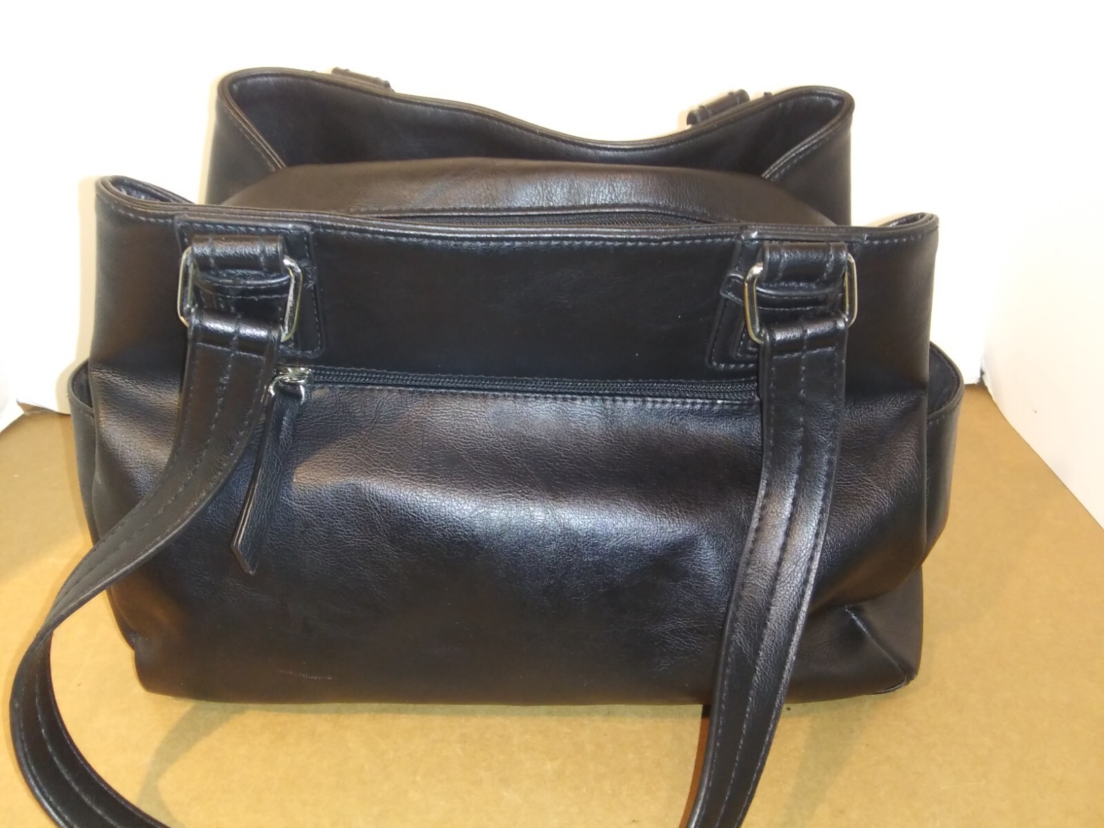 Rosetti Classic Black-Pockets Everywhere-Handbag-Leather Like