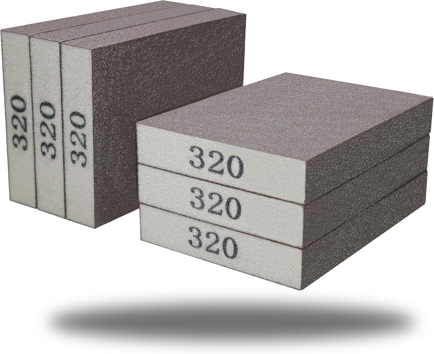 6 Pack 320 Grit Fine Sanding Sponges Washable Reusable Blocks for Wood Metal&Up
