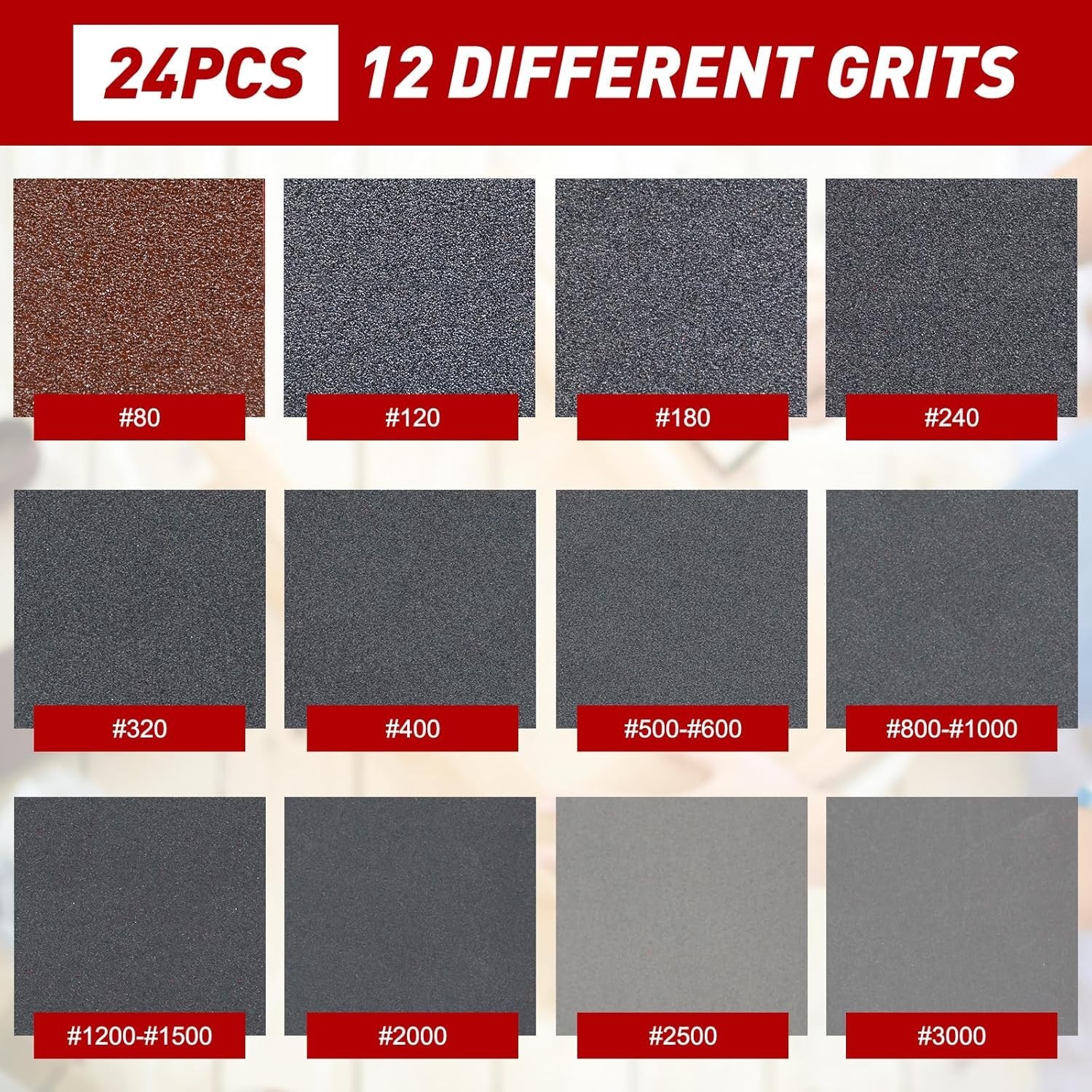 Ergonomic Sanding Blocks Set – 80-3000 Grit for Smooth Finishing on Any Surface