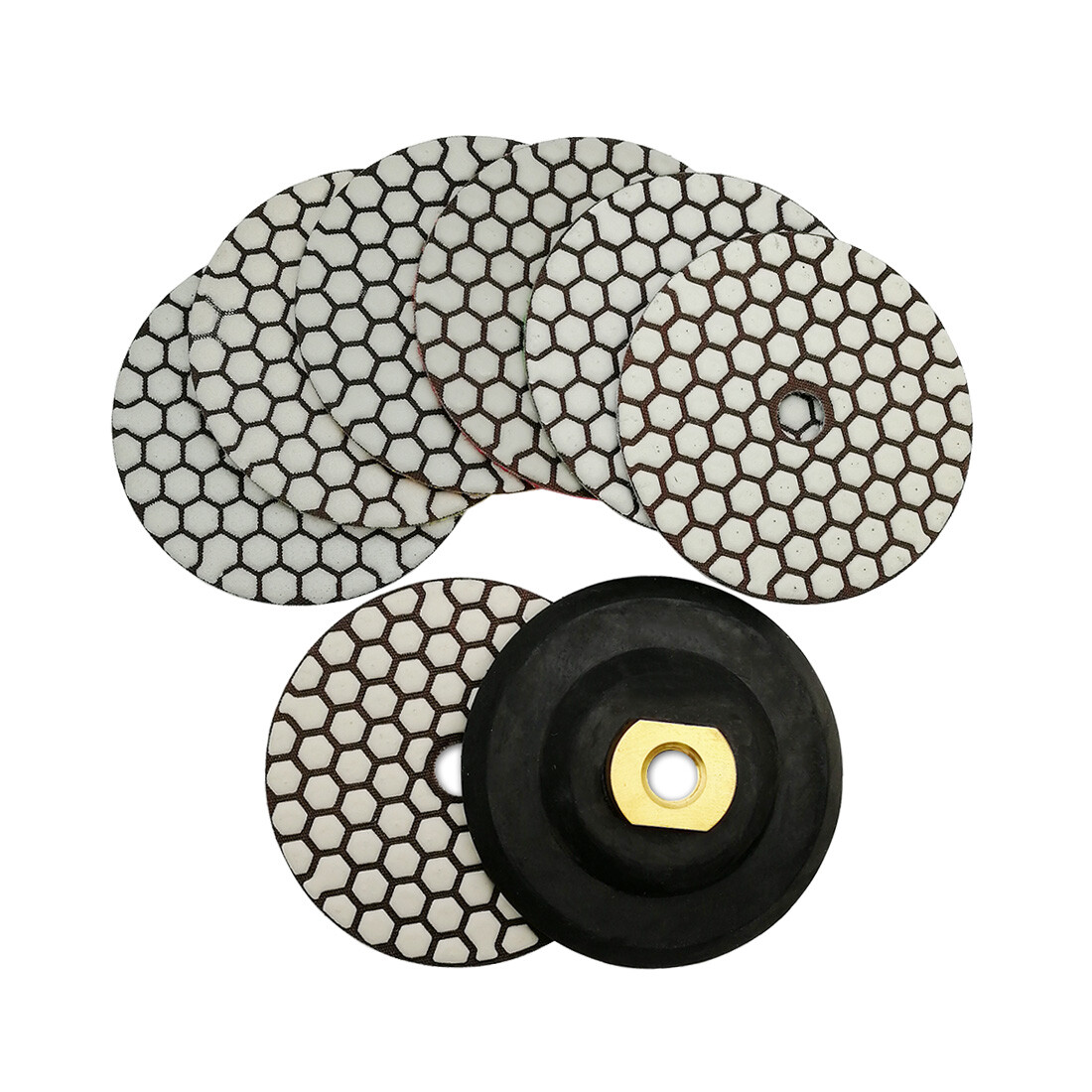 4″ Diamond Polishing Pads Granite Marble Tile Sanding Discs 5/8-11 Backer x