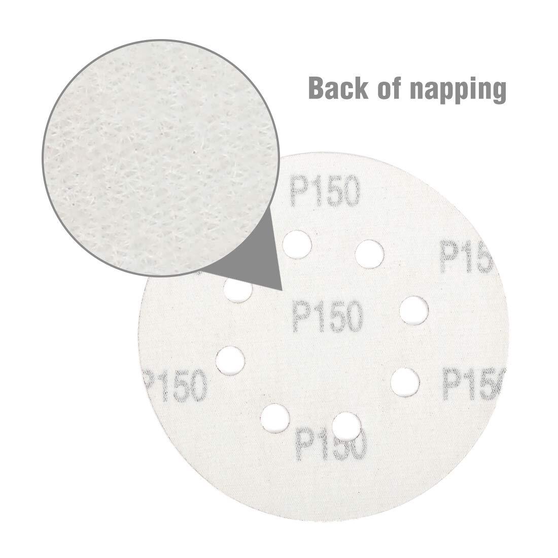 WORKPRO 80PC Sanding Disc 5-INCH 8-Hole Hook and Loop Disc 60-400Grits Sandpaper