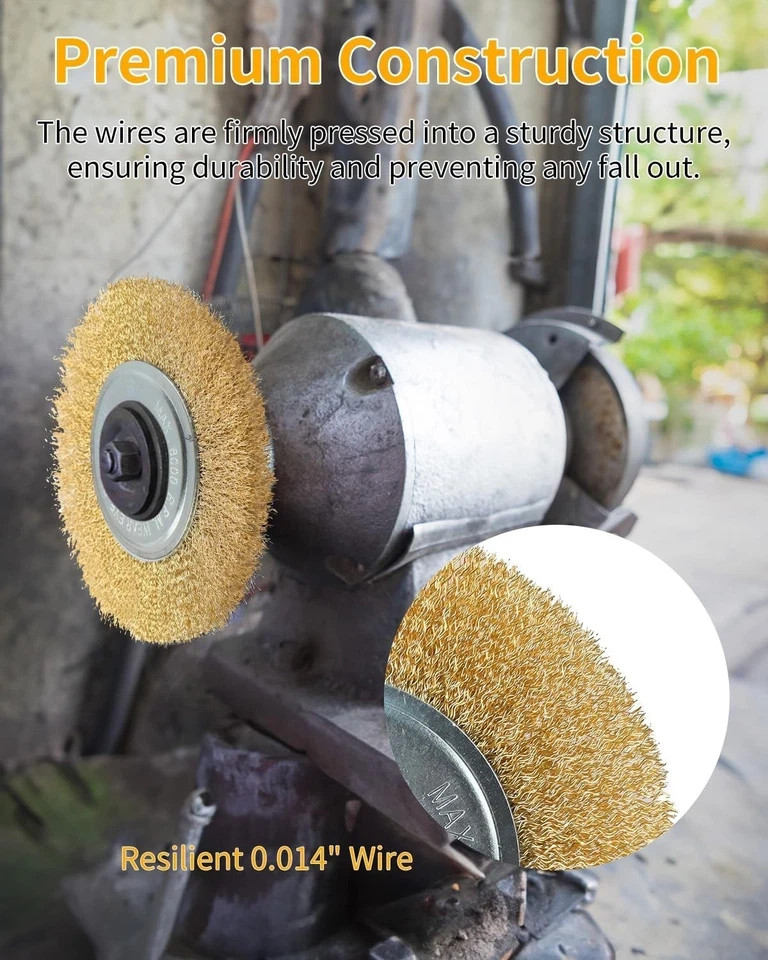6″ INCH ROUND WIRE BRUSH WHEEL FOR BENCH GRINDER