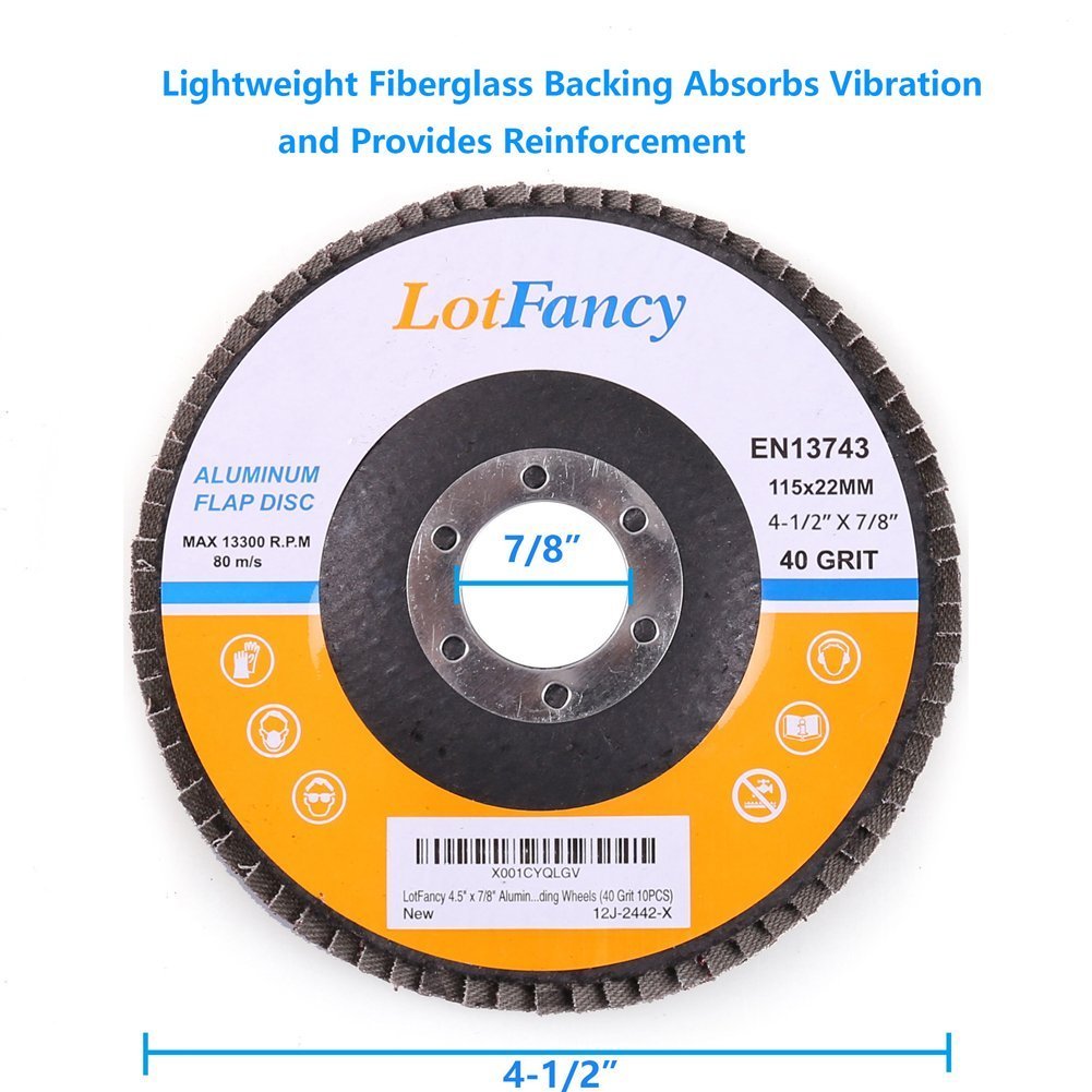 4-1/2″ 40 Grit Aluminum Flap Discs Sanding Grinding 4.5 7/8″ Angle Grinder Wheel