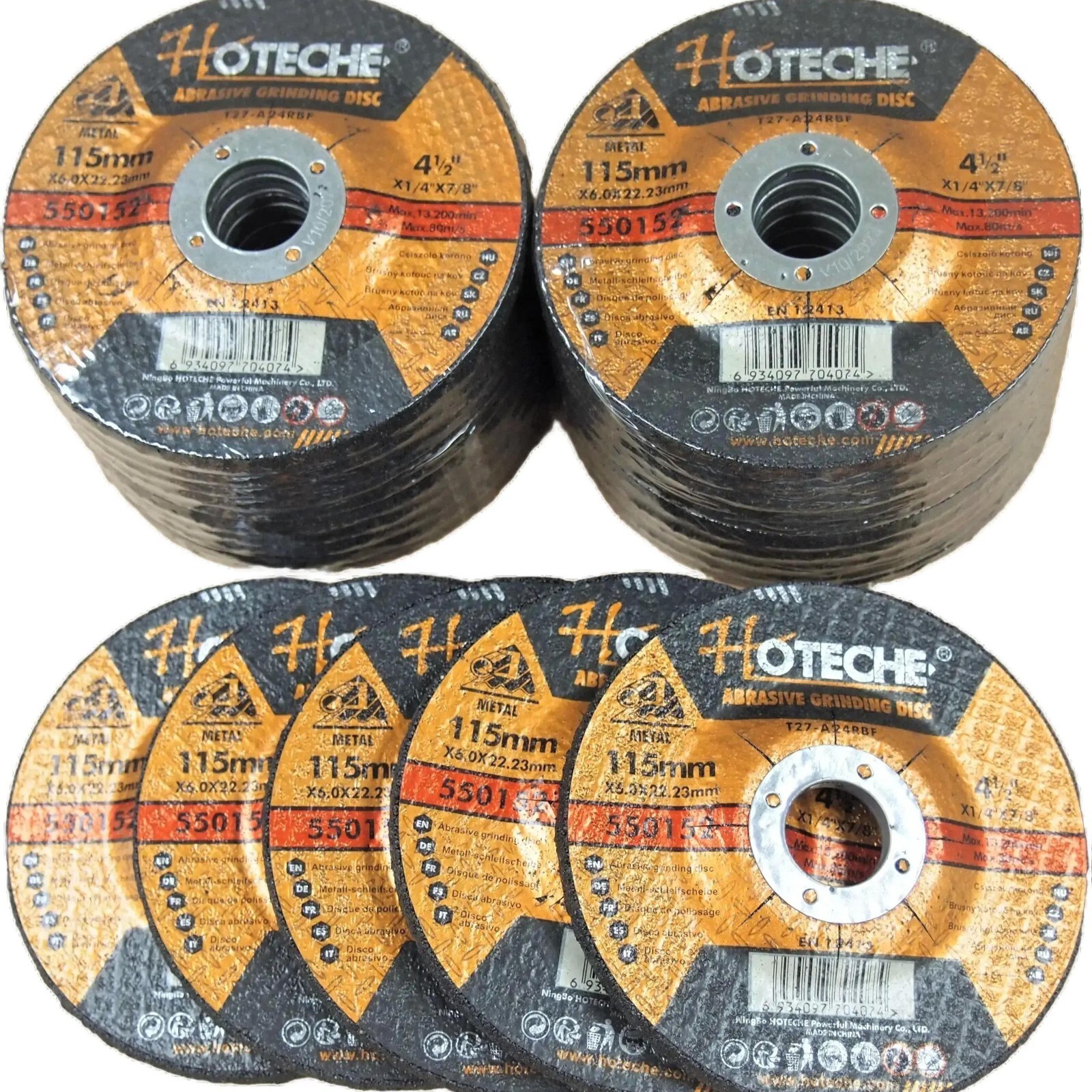 Lot of (25) Metal Grinding Wheels Angle Grinder Disc 4-1/2″x1/4″x7/8″ 550152