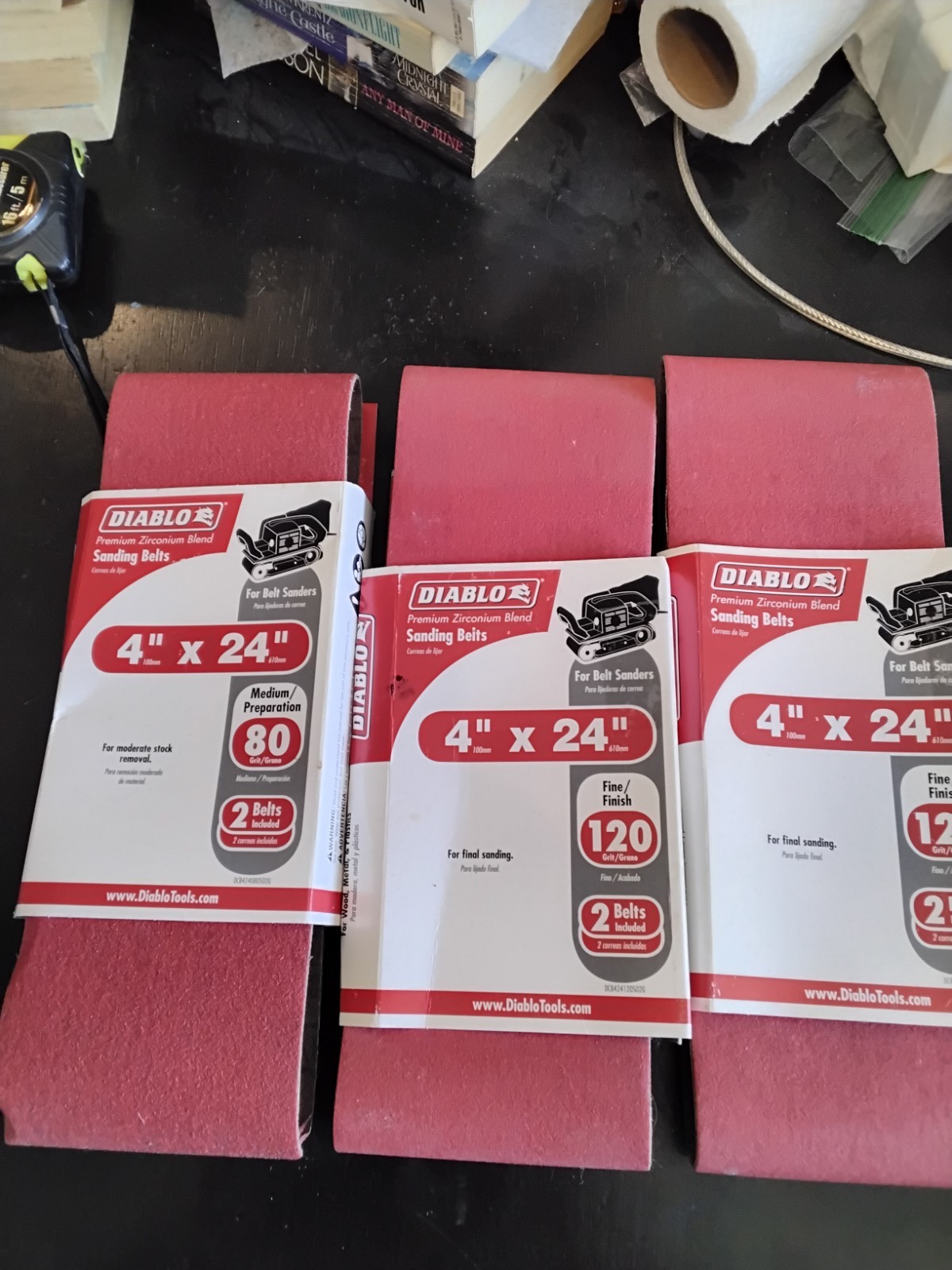 Diablo Premium Zirconium Blend Sanding Belts New 6 Belt Lot 120 Finish