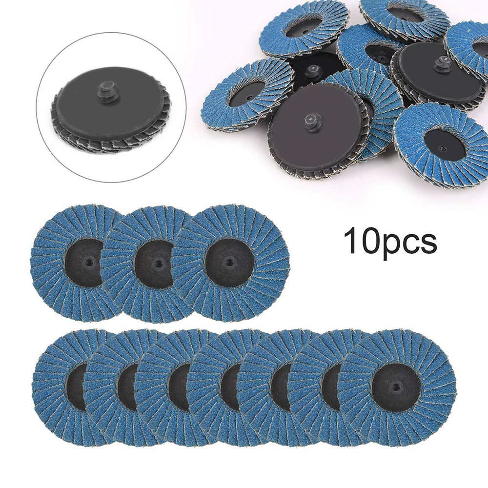 10x Flap Grinding Sanding Discs 50mm 2 inch 60 Grit Sanding Wheel Quick Change