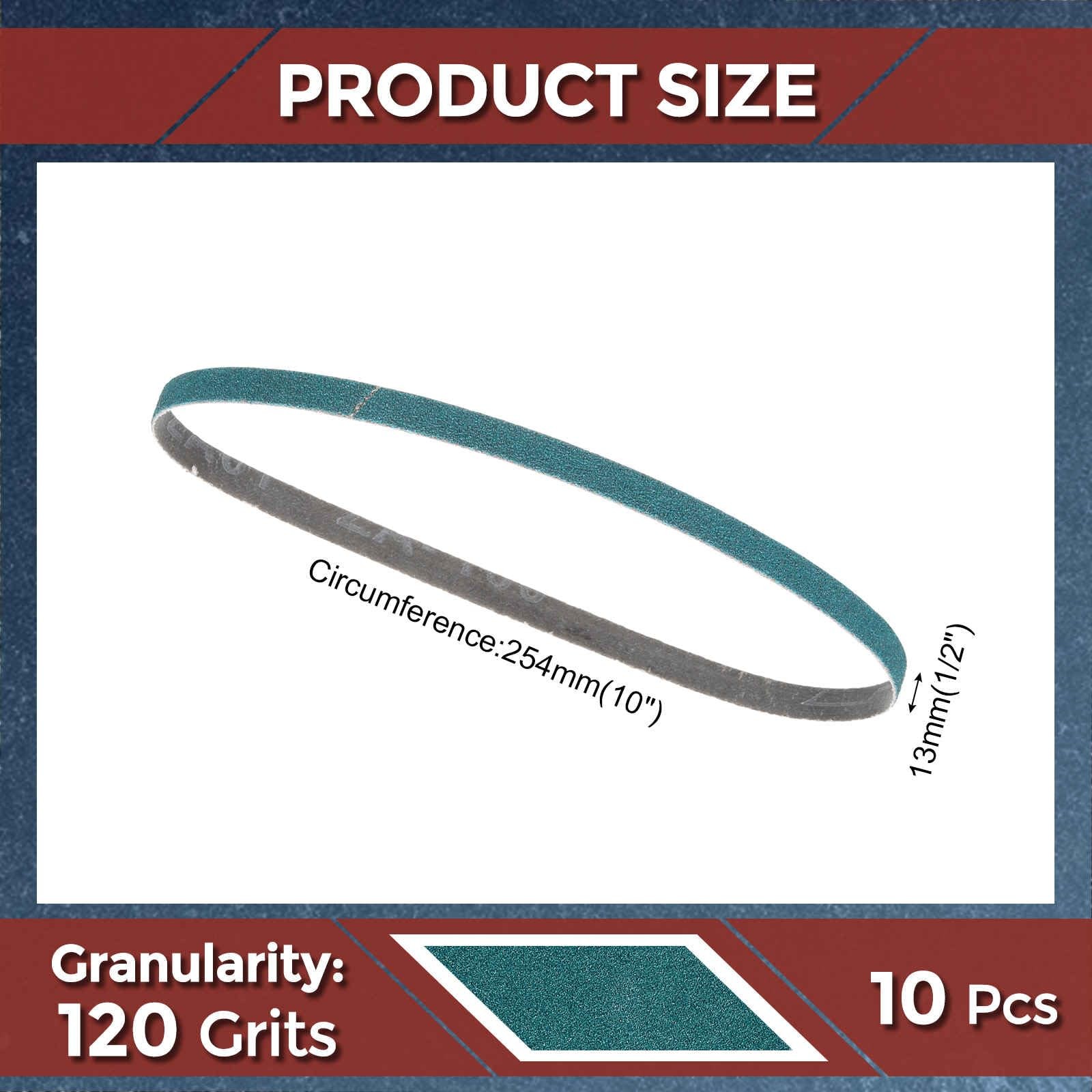 Kozelo 10 Pack Sanding Belts 1/2 x 10 Inch 120 Grit Zirconia Abrasive Belt Sa…