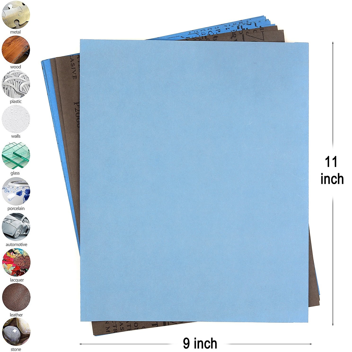 Wet Dry Sandpaper Sheets 9×11 16 Pack 2000 10000 Grit Fine Automotive Wood Metal