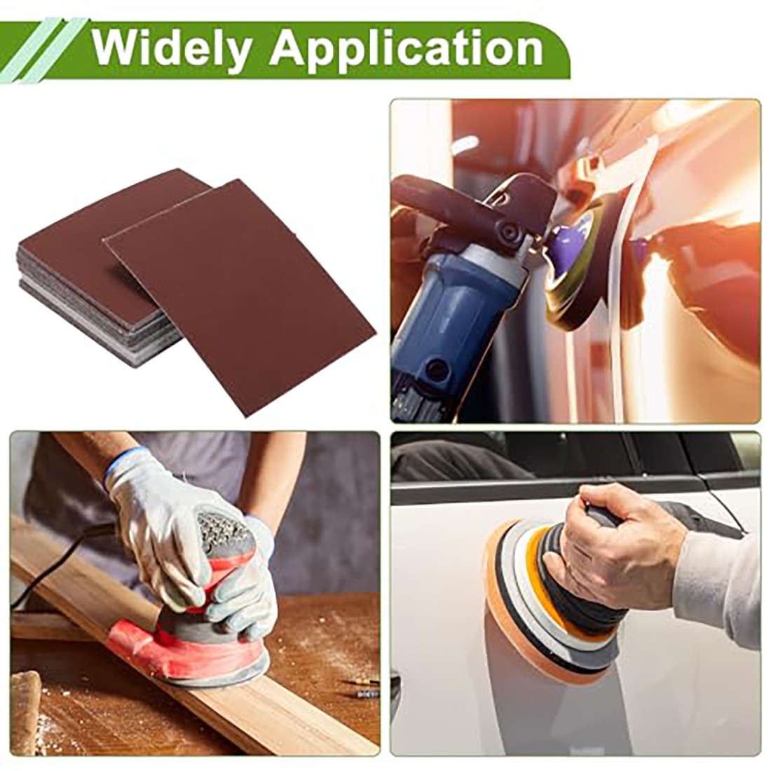 Dry Sandpaper Abrasive Sanding Sheets Sand Paper Polis Flocking 40~1000 Grit