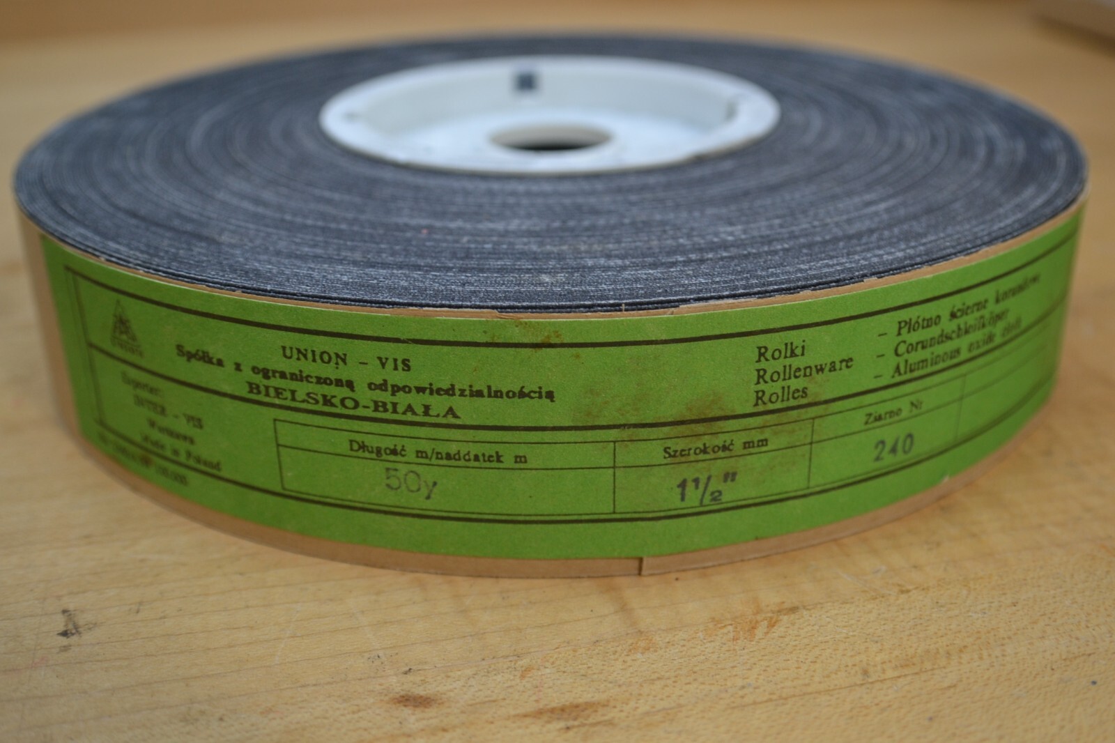 Emery Cloth Aluminum Oxide Sanding Shop Roll 240 Grit 1-1/2″ x 50 Yards