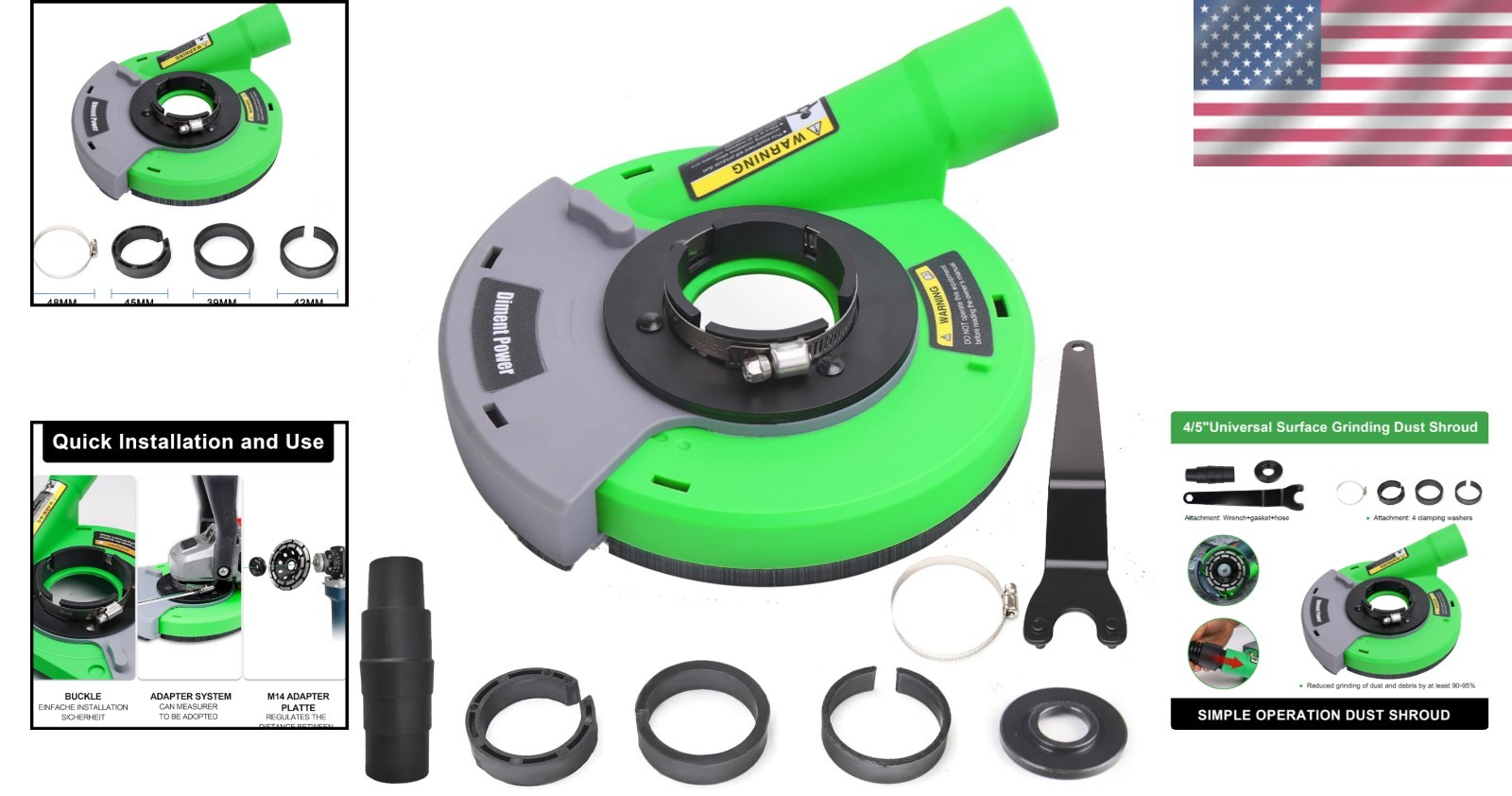 Dust Shroud for Angle Grinder 4.5 Inch and 5 Inch Universal Fit for Dust Control