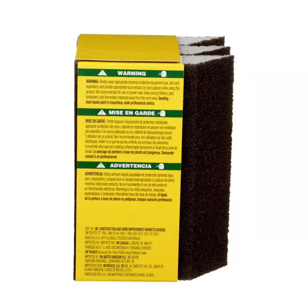General Purpose Sanding Sponge 2 7/8 In. X 4-7/8 In. 80 Medium-Grit Single Angle