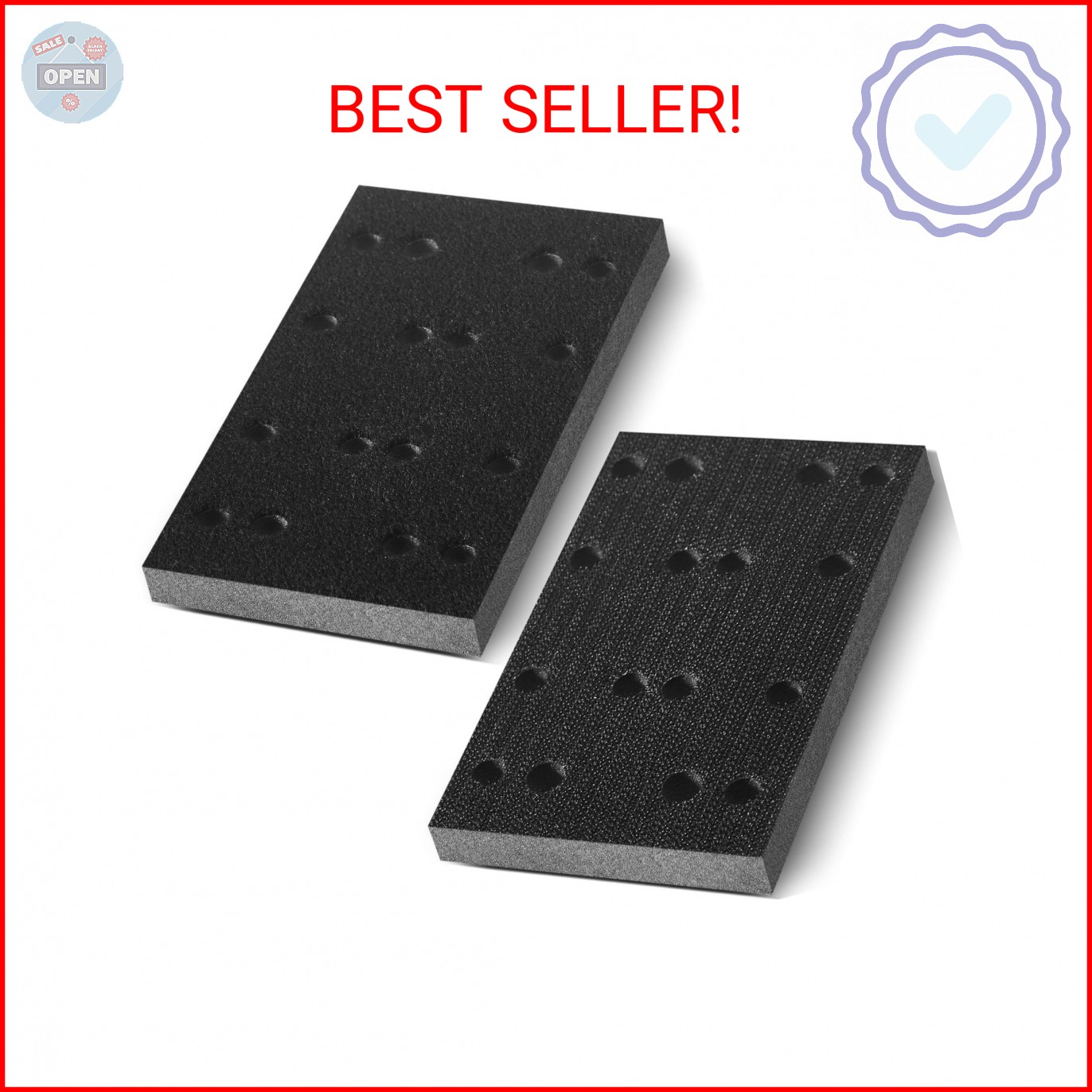 Dimsile 2 Pcs Soft Black Foam Sanding Pads Interface Sander Backing Pad Compatib