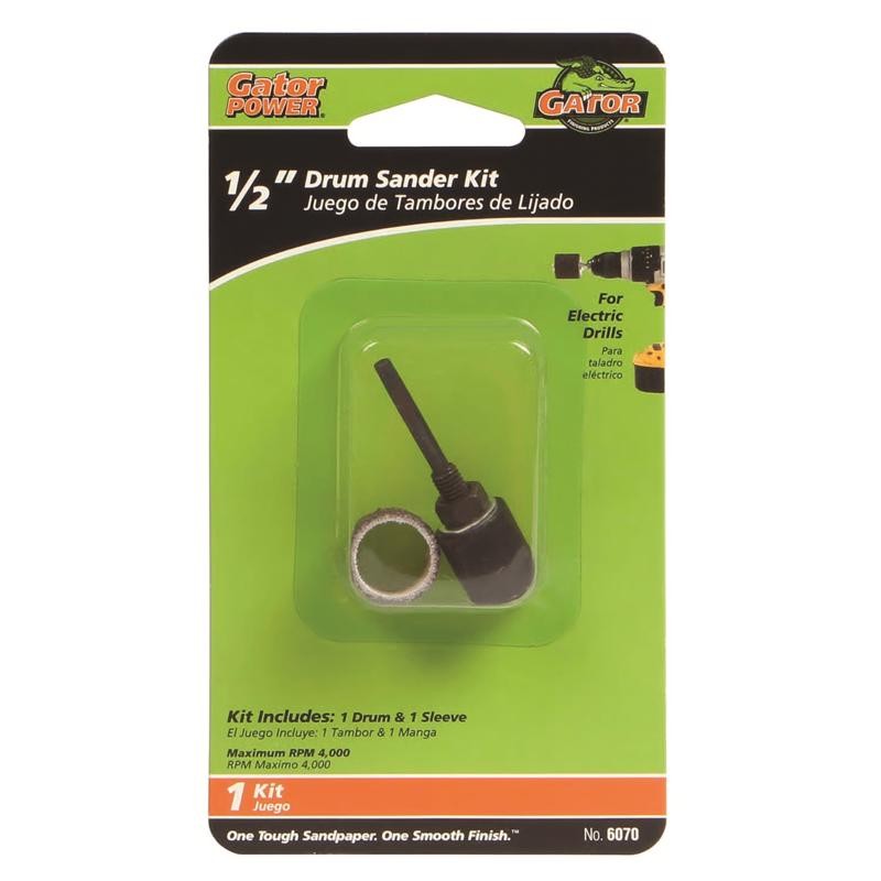Gator 6070 50 Grit Aluminum Oxide Coarse Sanding Drum Kit 1/2 Dia. in.