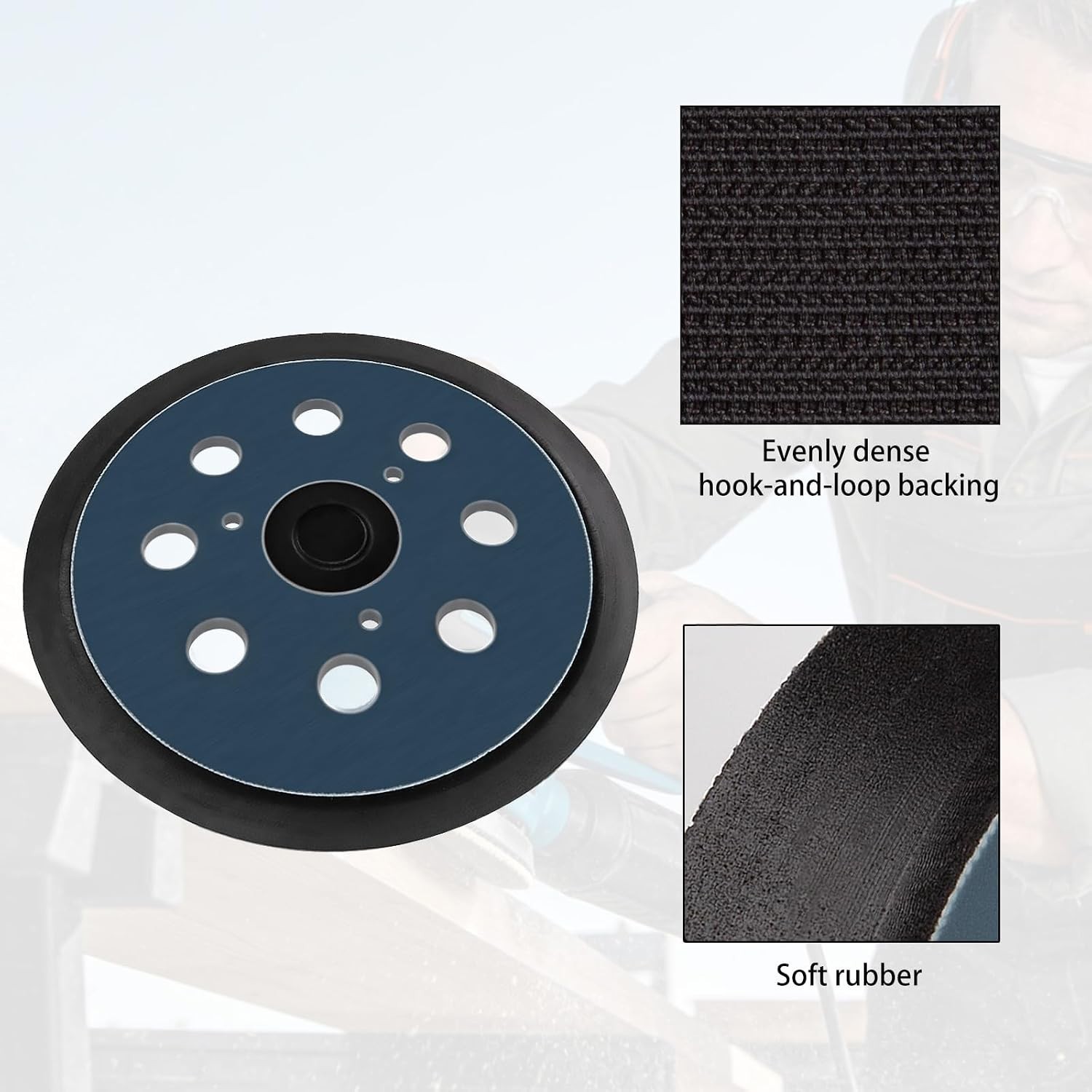 2pcs 5 Inch 8 Hole Replacement Sander Pads for DW & Porter Cable Tools