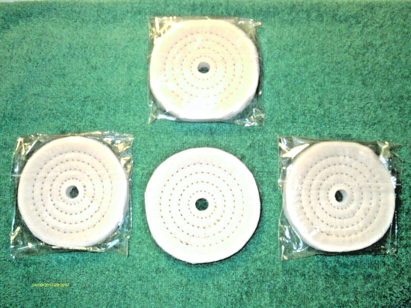 4 Pieces 4″ Diameter 1/2″ Thick Cotton Polishing Buffing Wheels 1/2″ Arbor Hole