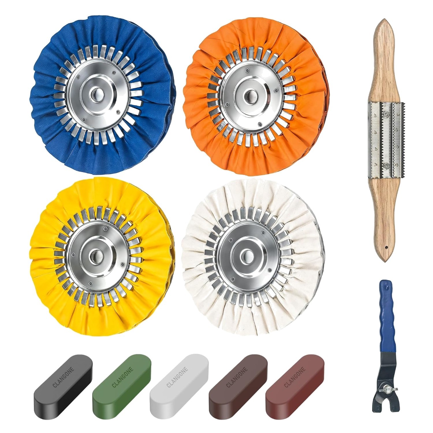 Aluminum Polishing Wheel Set | 11-Piece Kit | Mirror Finish
