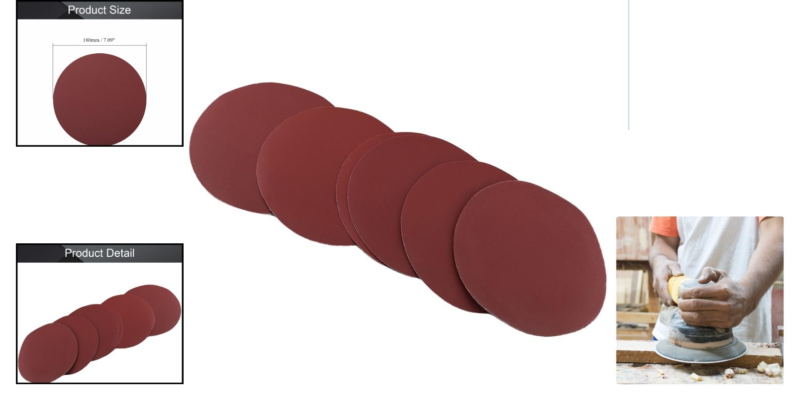 Silicon Carbide 7 Inch Sanding Discs – 10 Pack, Perfect for Polishing & Grinding