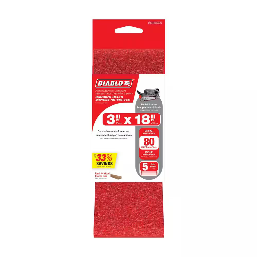 3 In. X 21 In. 80-Grit Sanding Belts